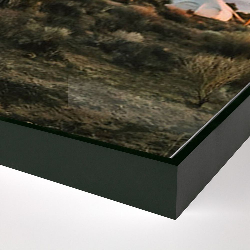 Wall Art Camp Sunrise/Joshua Tree By Wesley And Emma Teague - 30"X40" - Black Maple - Framed Metal