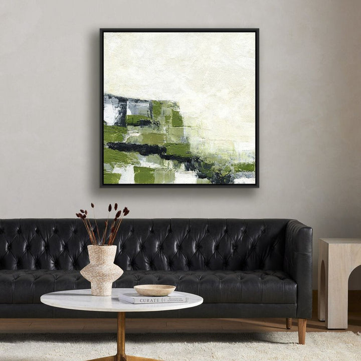 Wall Art Envision Green By Melanie Biehle - 40"X40" - Black Maple Floater