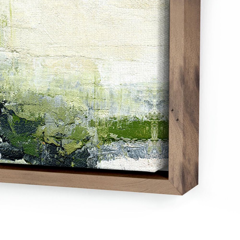 Wall Art Envision Green By Melanie Biehle - 40"X40" - Rustic Walnut Floater