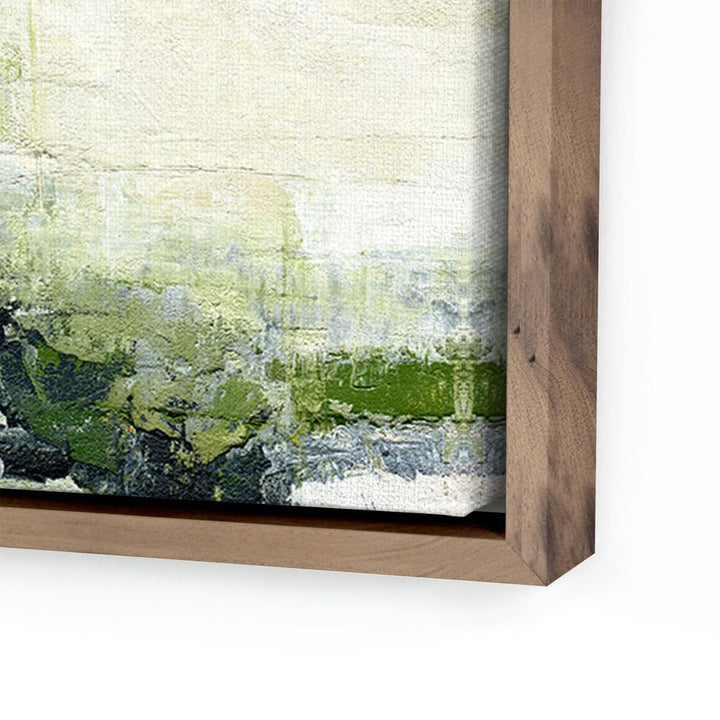Wall Art Envision Green By Melanie Biehle - 32"X32" - Rustic Walnut Floater