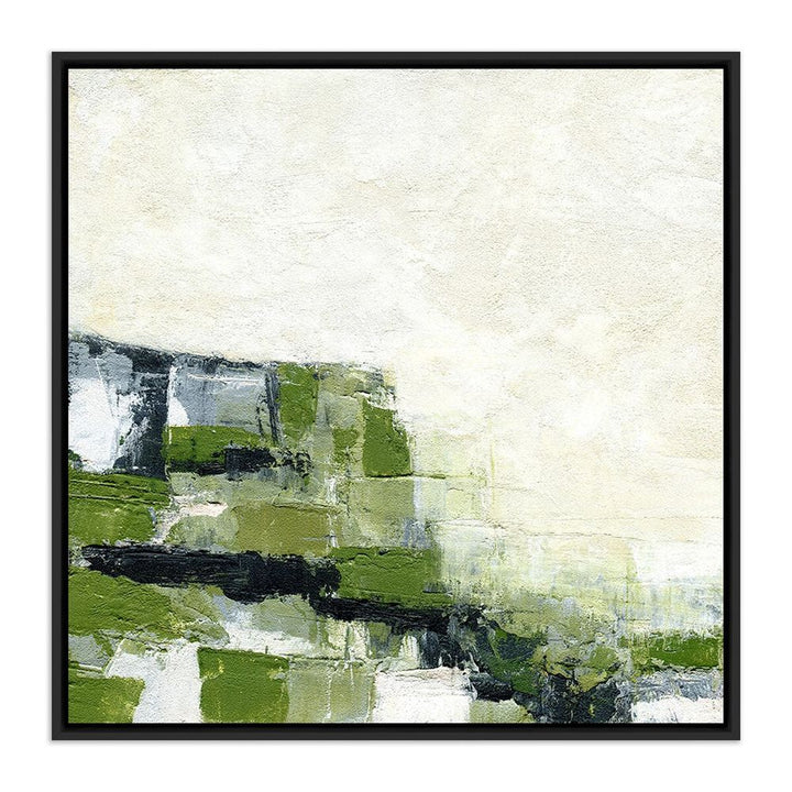 Wall Art Envision Green By Melanie Biehle - 48"X48" - Black Maple Floater