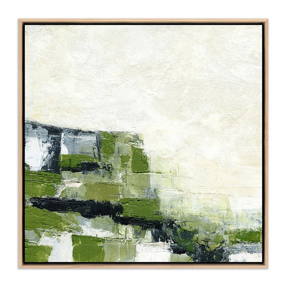 Wall Art Envision Green By Melanie Biehle - 54"X54" - White Oak Floater
