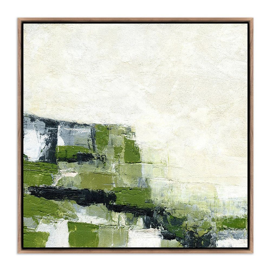 Wall Art Envision Green By Melanie Biehle - 54"X54" - Rustic Walnut Floater