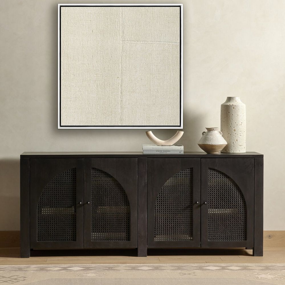 Wall Art Beige No. 1 By Karen Covey - 40"X40" - White Maple Floater