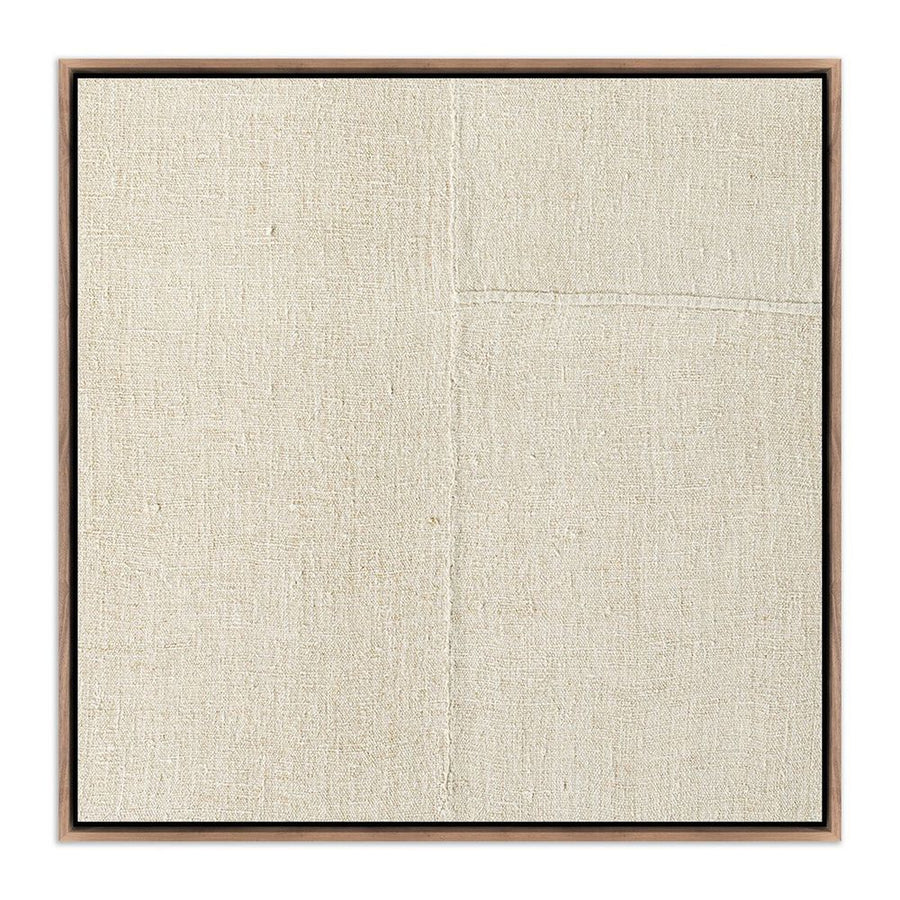 Wall Art Beige No. 1 By Karen Covey - 48"X48" - Rustic Walnut Floater