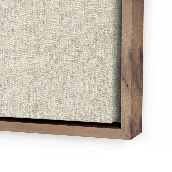 Wall Art Beige No. 1 By Karen Covey - 24"X24" - Rustic Walnut Floater