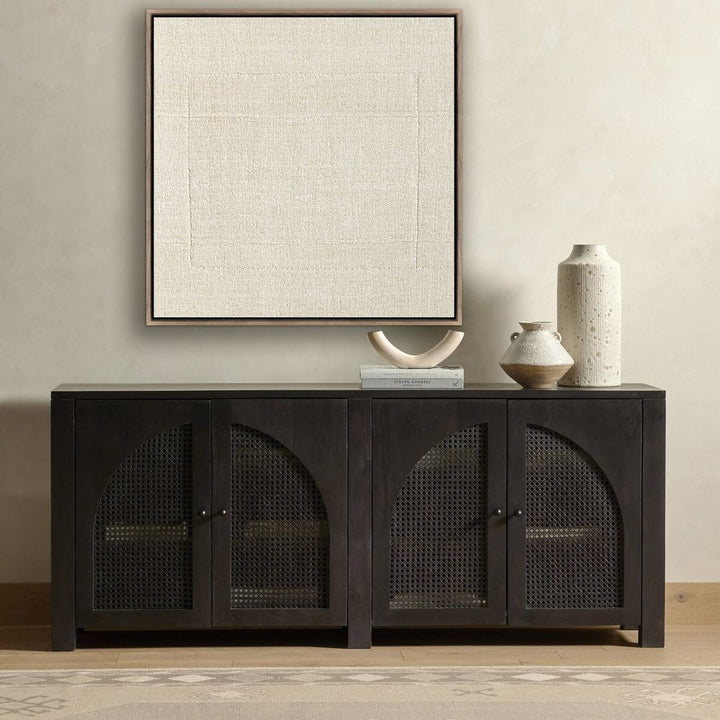 Wall Art Boxed In By Karen Covey - 40"X40" - Rustic Walnut Floater