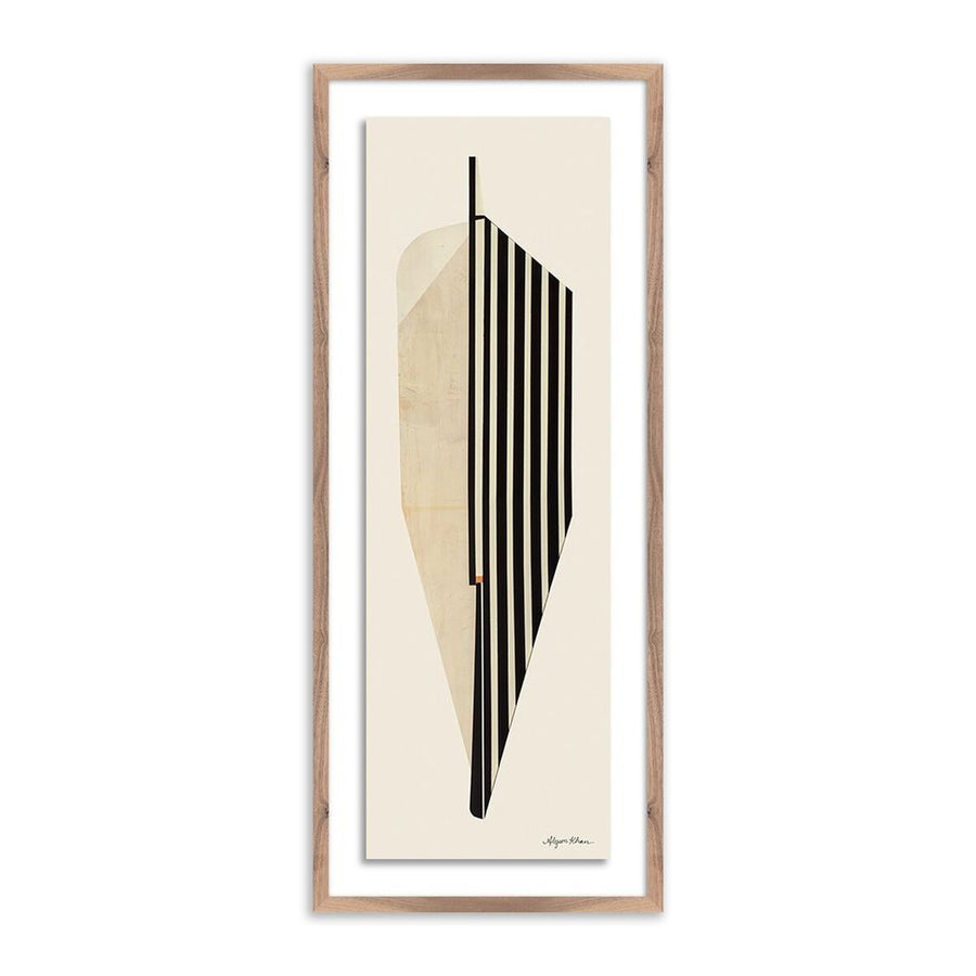 Wall Art Leaf By Alyson Khan - 14"X32" - Rustic Walnut