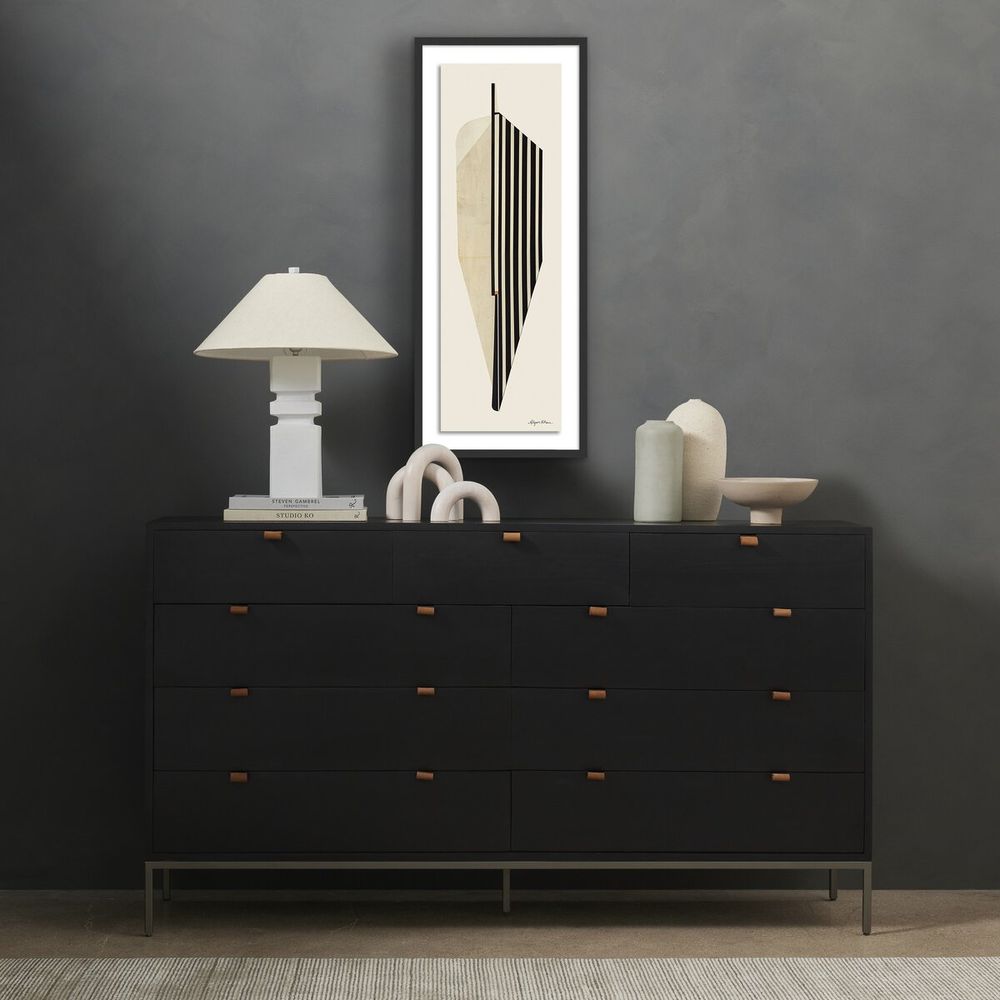 Wall Art Leaf By Alyson Khan - 16.5"X40" - Black Maple