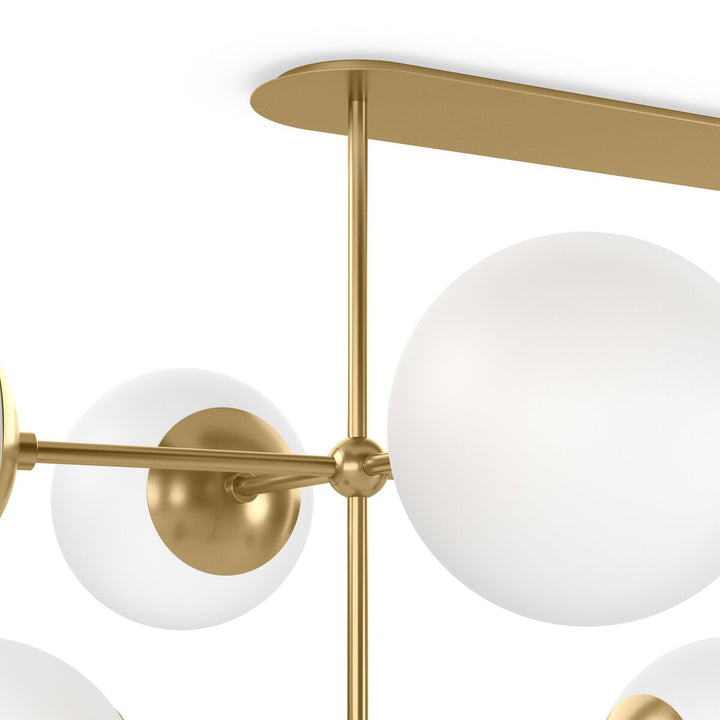 Beckett Linear Chandelier - Burnished Brass - Opal Matte Glass