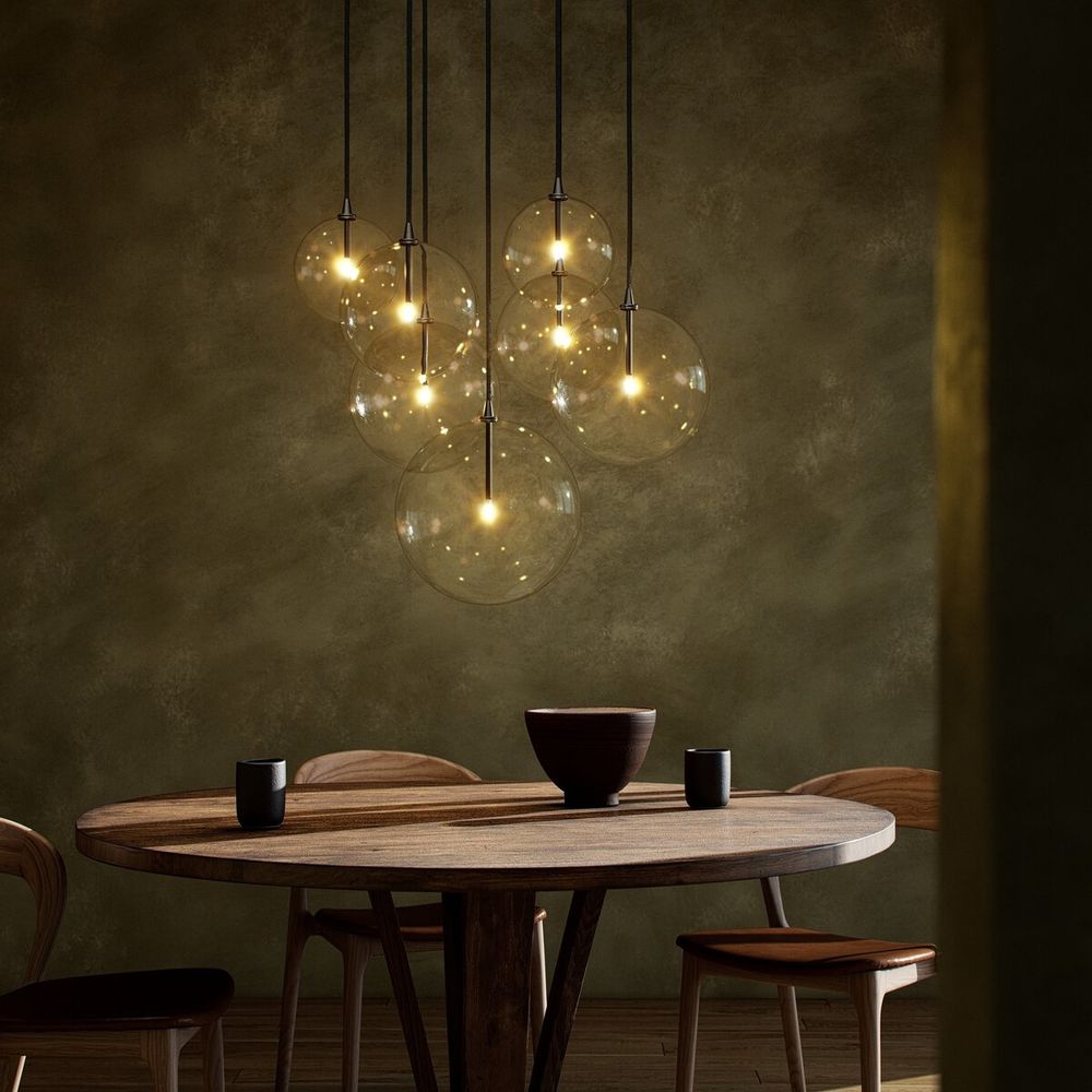 Pendants:Multi Galaxy 7 Mix Chandelier - Black Gunmetal