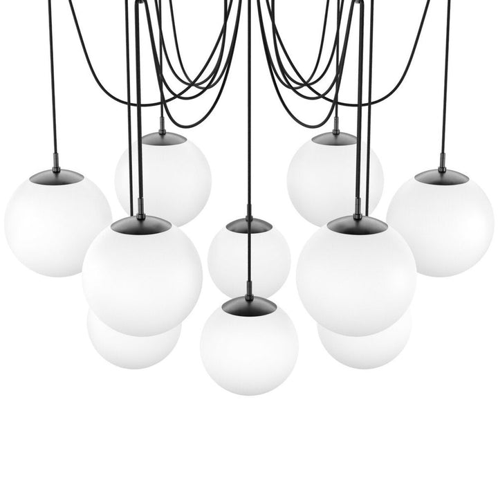 Orbit Chandelier - Black Gunmetal - Opal Matte Glass