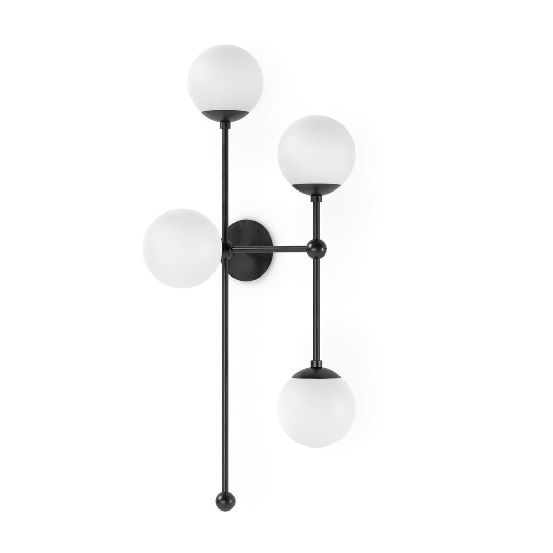 Clarence 4 R Sconce - Black Gunmetal - Opal Matte Glass