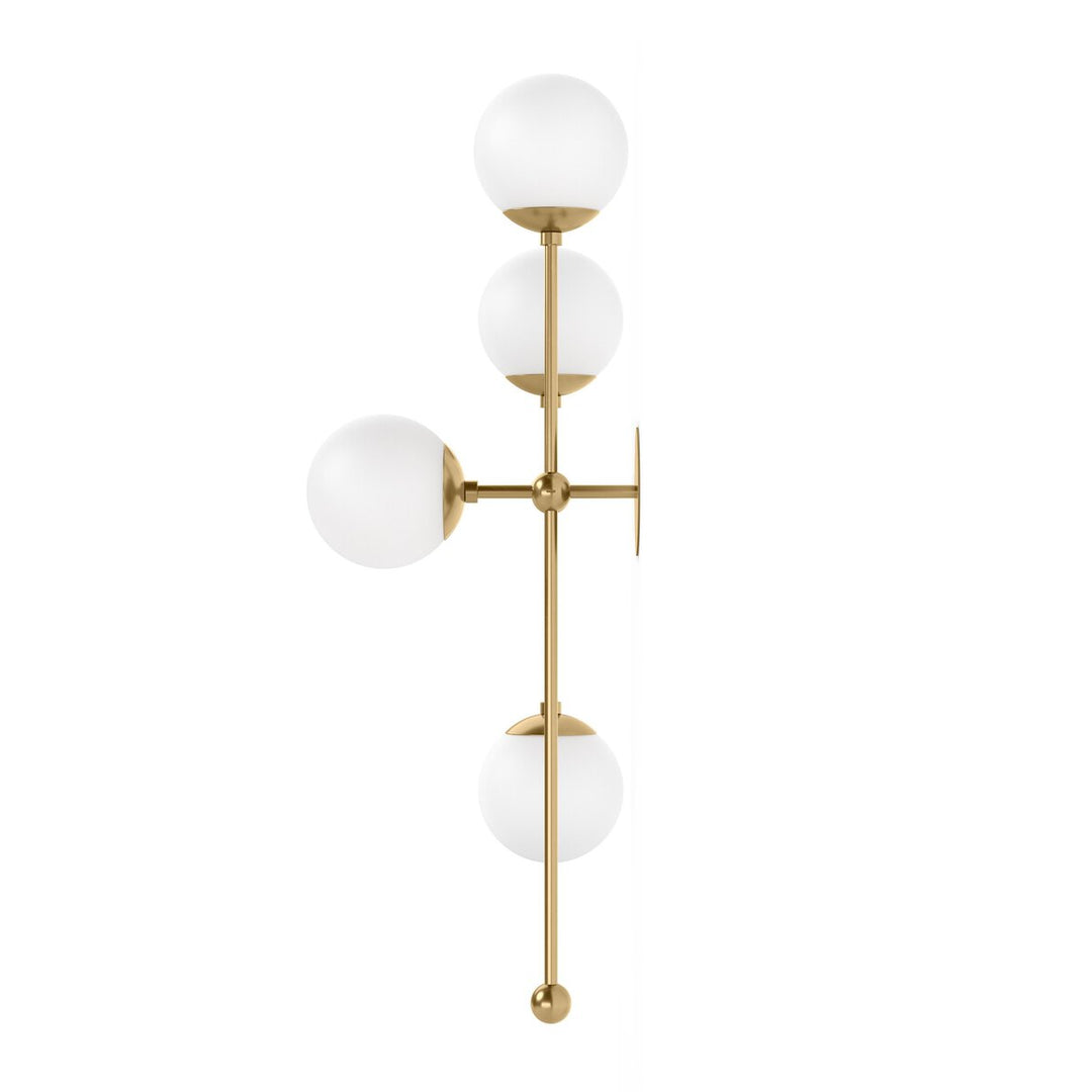 Beckett 4 L Sconce - Burnished Brass - Opal Matte Glass