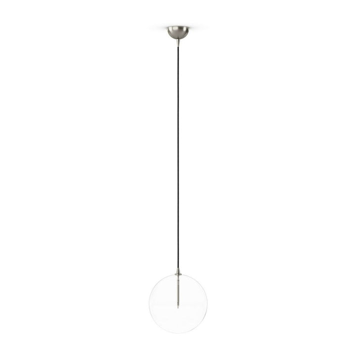 Glass Globe Pendant - Polished Nickel