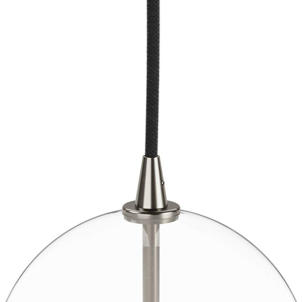 Glass Globe Pendant - Polished Nickel