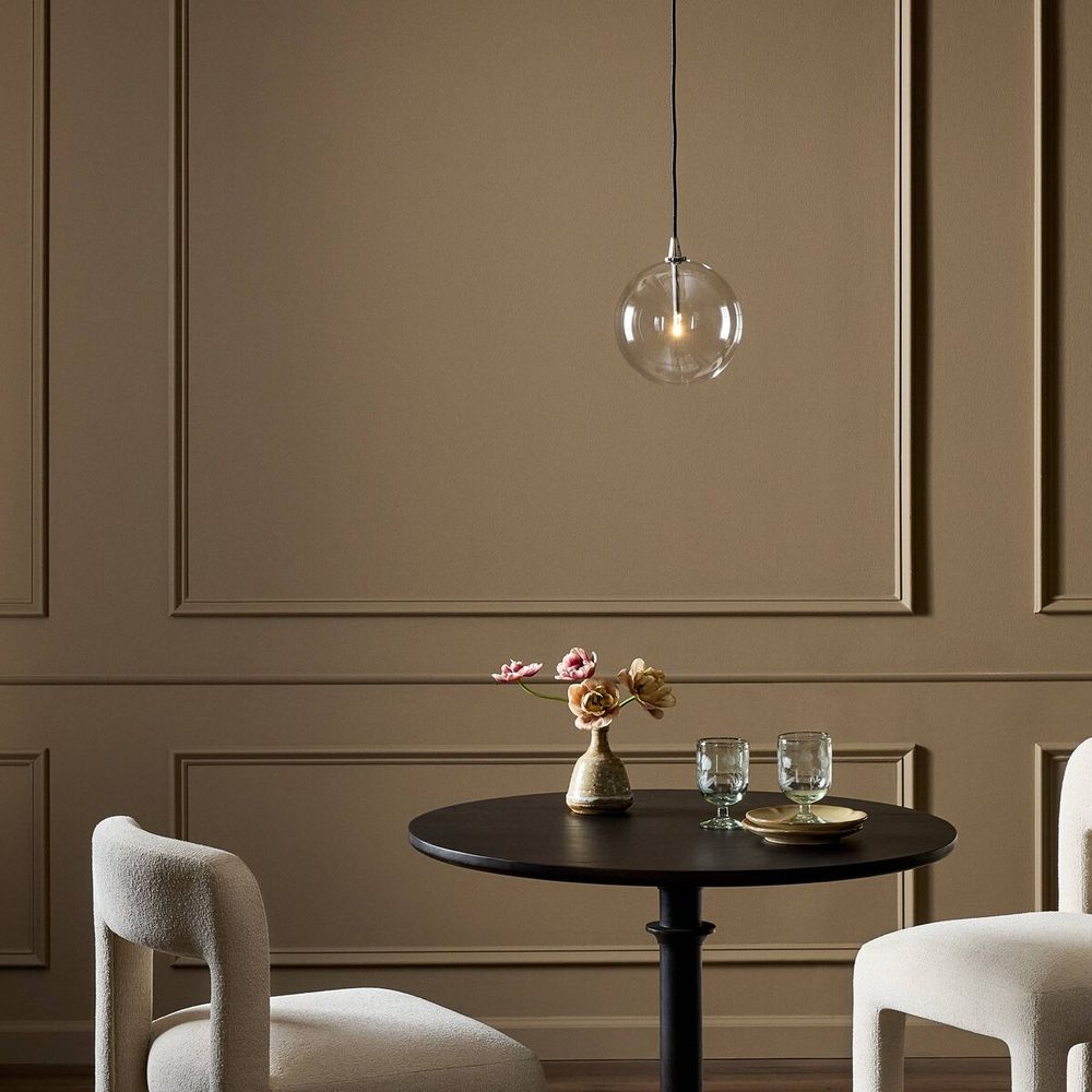 Glass Globe Pendant - Polished Nickel