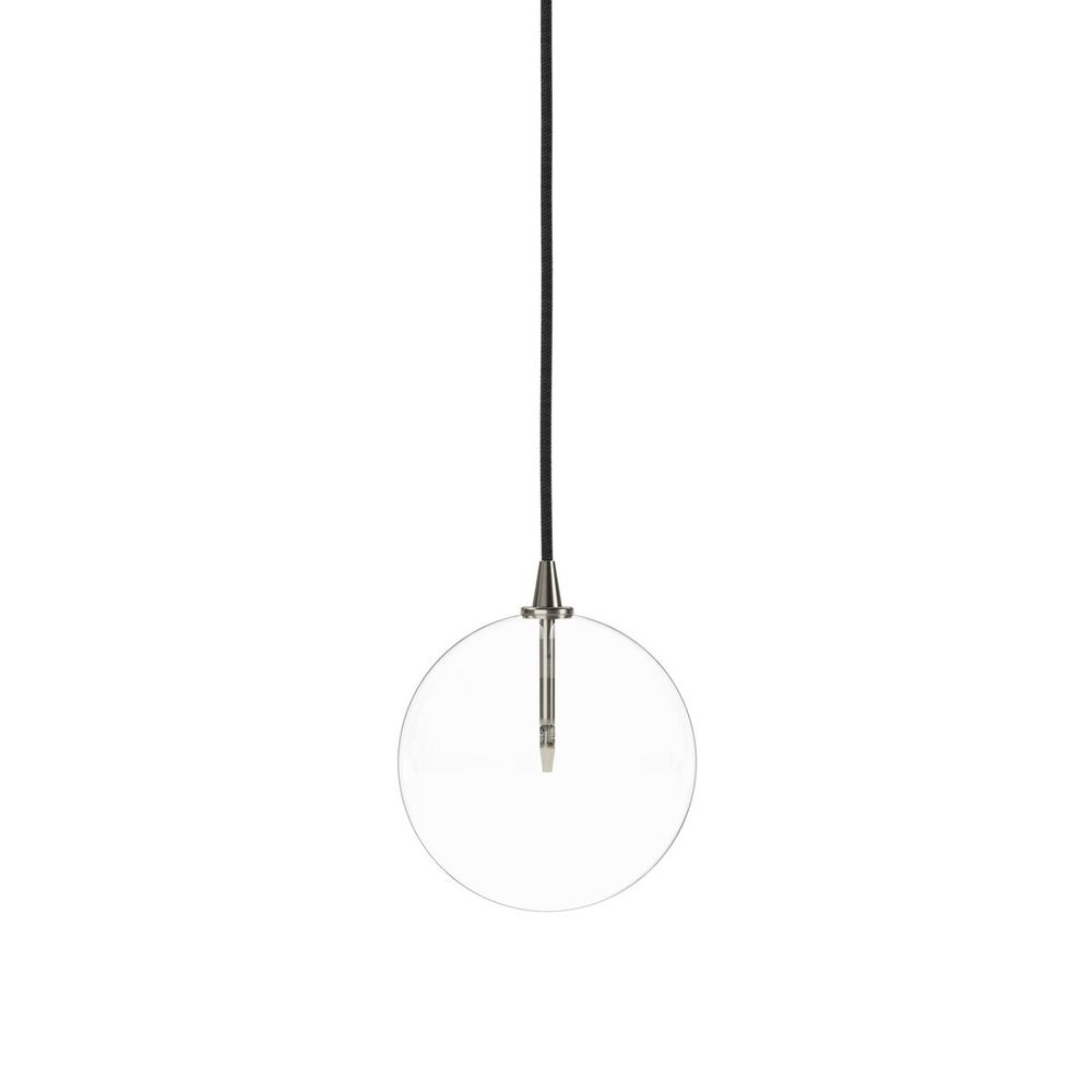 Glass Globe Pendant - Polished Nickel