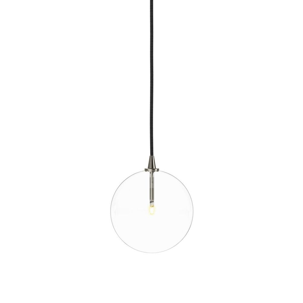 Glass Globe Pendant - Polished Nickel