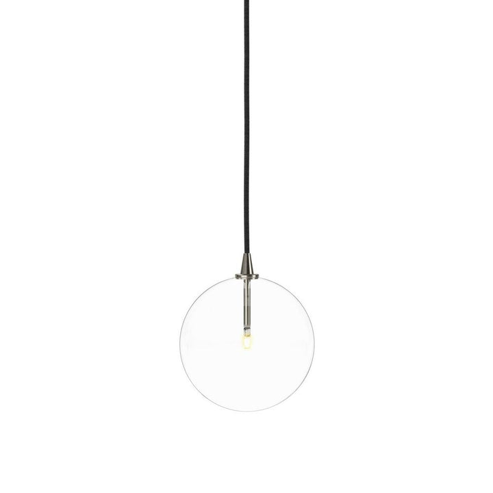 Glass Globe Pendant - Polished Nickel