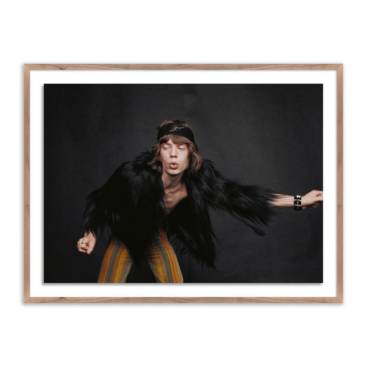 Wall Art Rolling Stones Singer By Getty Images - 32"X24" - Rustic Walnut