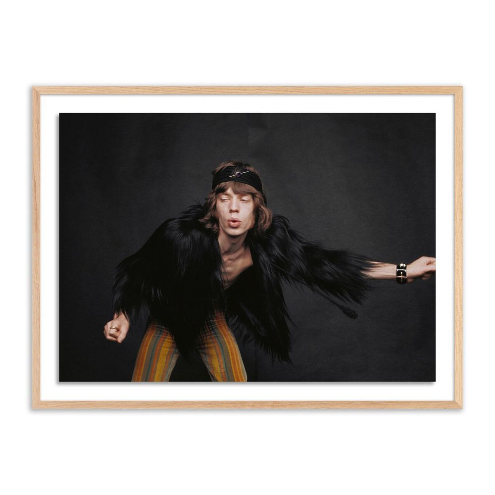 Wall Art Rolling Stones Singer By Getty Images - 48"X36" - White Oak