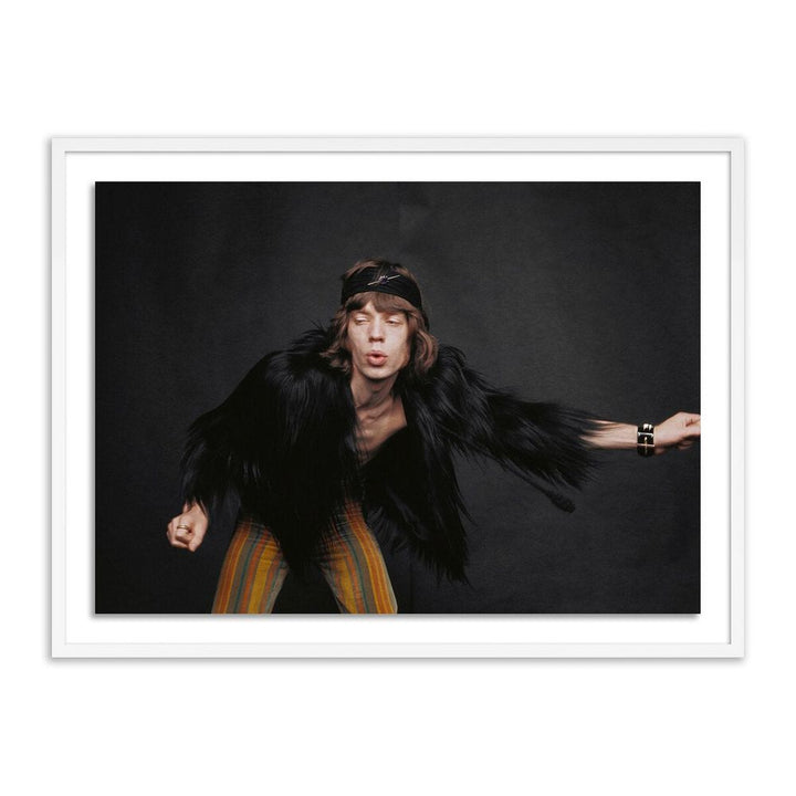 Wall Art Rolling Stones Singer By Getty Images - 48"X36" - White Maple