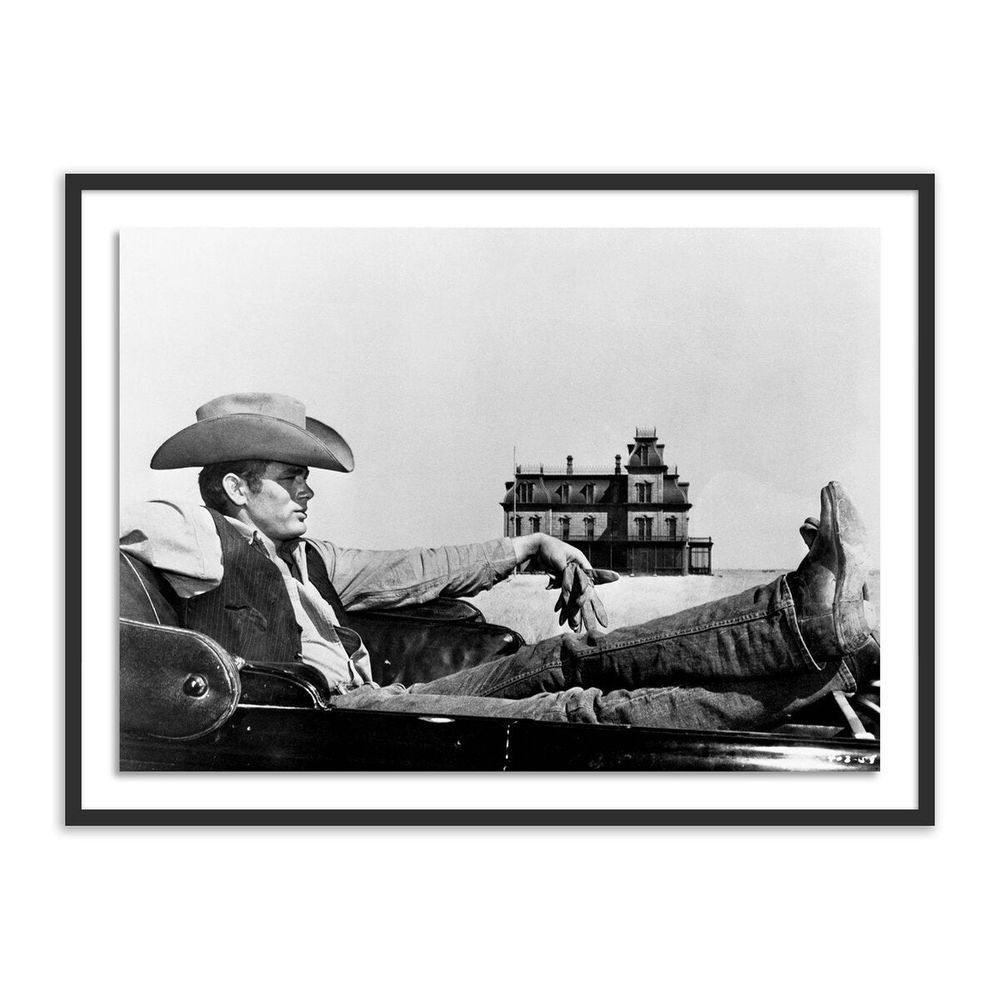 Wall Art James Dean In Motion Picture Giant By Getty Images - 48"X36" - Black Maple