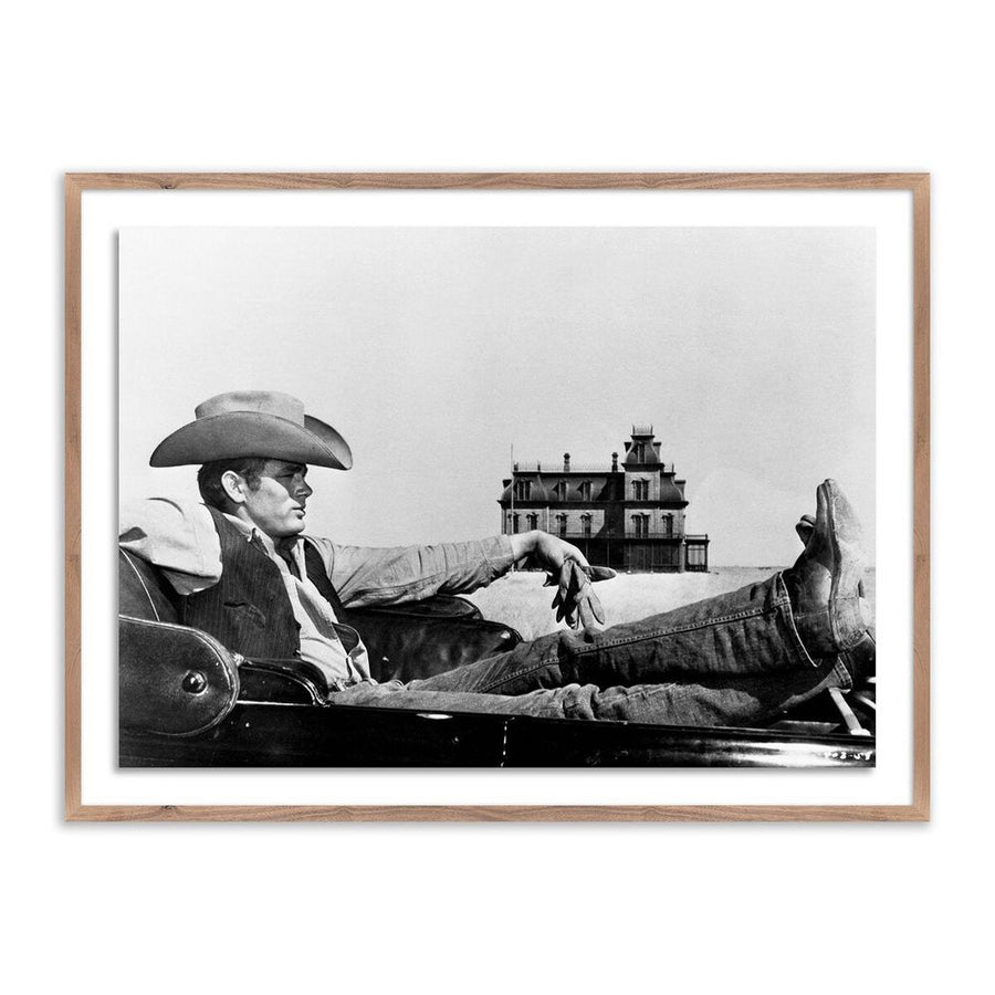 Wall Art James Dean In Motion Picture Giant By Getty Images - 48"X36" - Rustic Walnut
