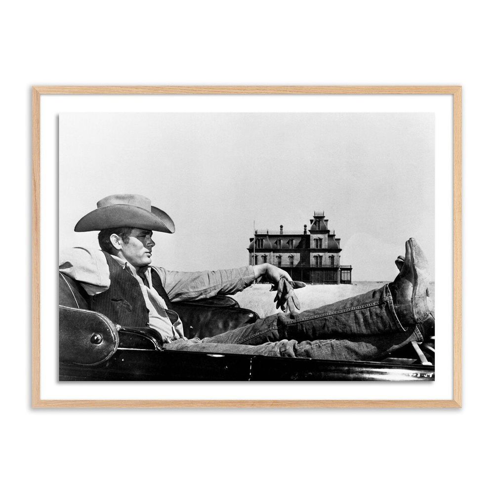 Wall Art James Dean In Motion Picture Giant By Getty Images - 40"X30" - White Oak