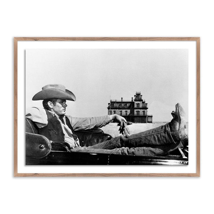 Wall Art James Dean In Motion Picture Giant By Getty Images - 40"X30" - Rustic Walnut