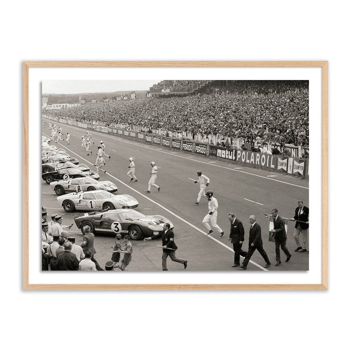 Start Of The Le Mans Race By Getty Images - 32"X24" - White Oak