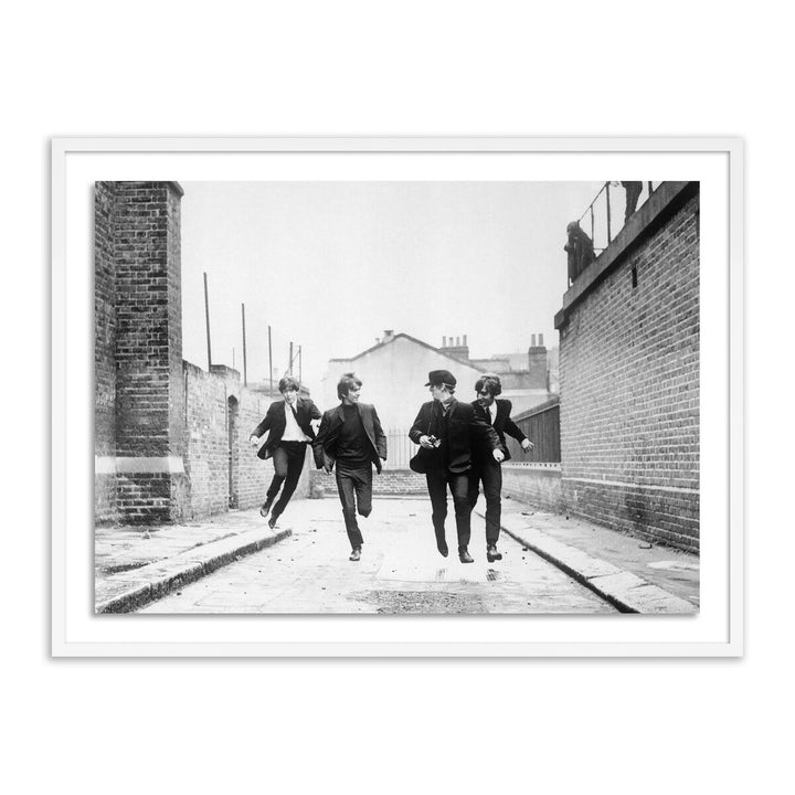 The Beatles Running In A Hard Day'S Night - 48"X36" - White Maple