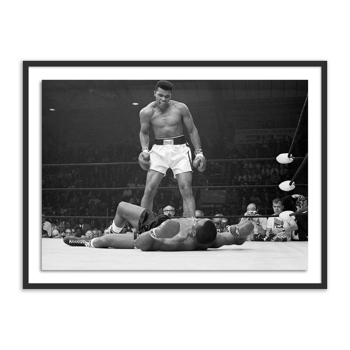 Muhammad Ali Taunting Sonny Liston By Getty Images - 24"X18" - Black Maple