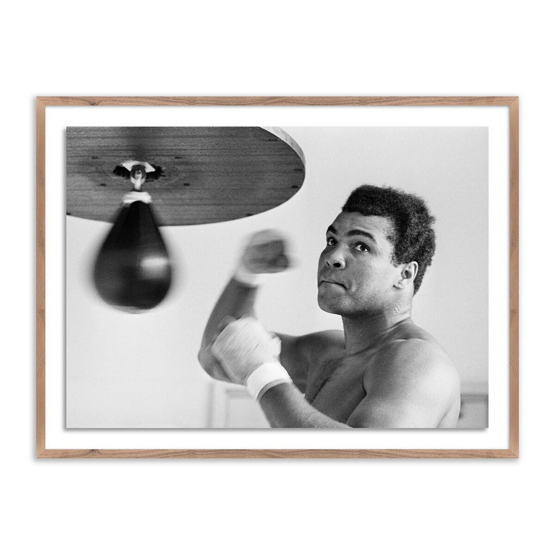 Muhammad Ali Punching Bag By Getty Images - 48"X36" - Rustic Walnut