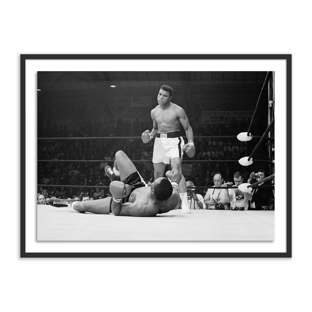 Boxers Muhammad Ali And Sonny Liston Fighting - 40"X30" - Black Maple