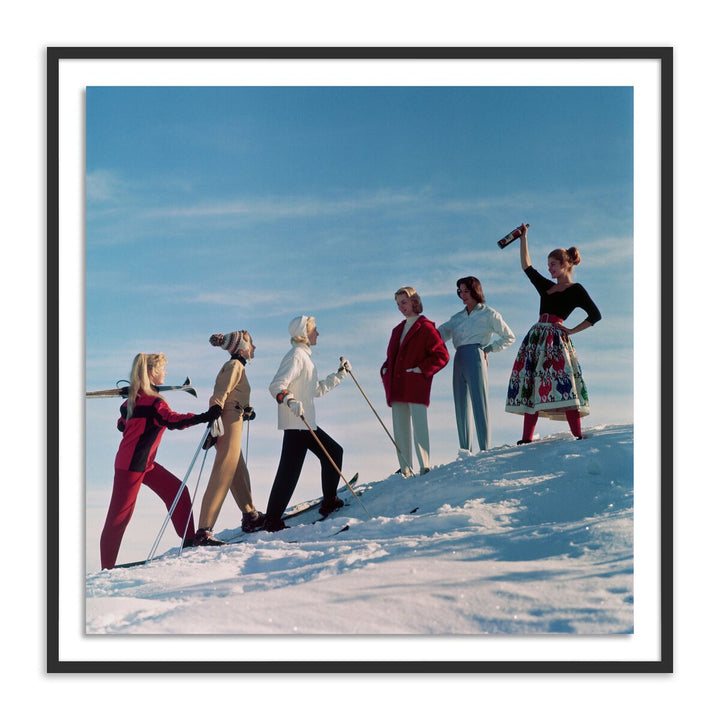 Skiing Party By Getty Images - 40"X40" - Black Maple