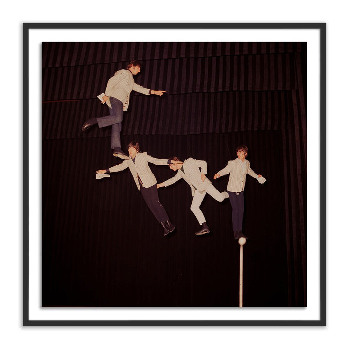 The Beatles Rehearse By Getty Images - 40"X40" - Black Maple