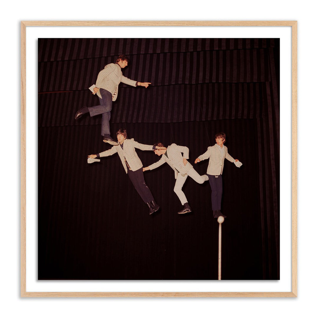 The Beatles Rehearse By Getty Images - 32"X32" - White Oak