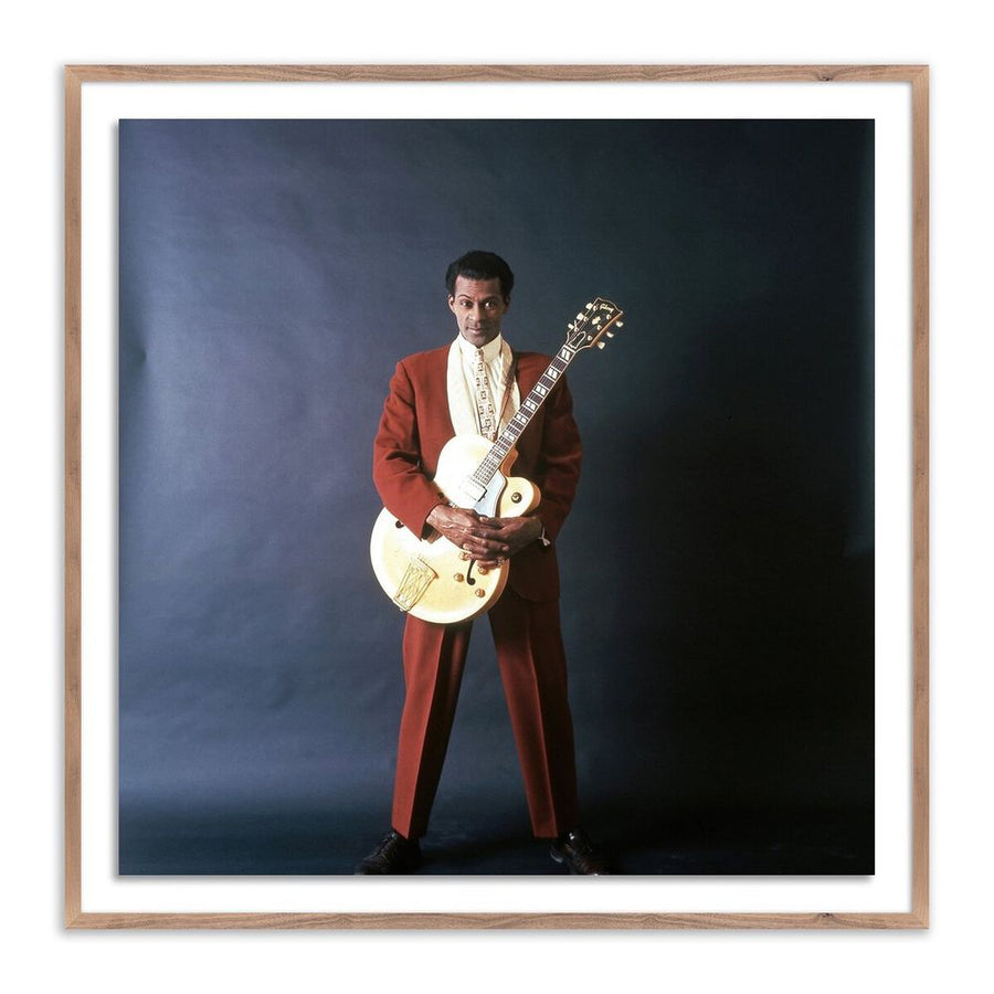 Wall Art Chuck Berry Portrait Session By Getty Images - 32"X32" - Rustic Walnut