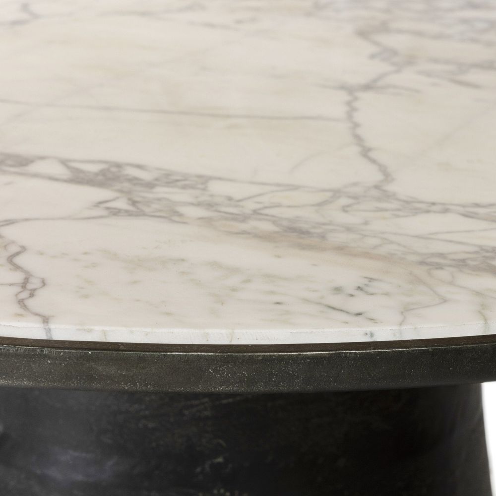 Balboa Outdoor Dining Table - Veined White Marble