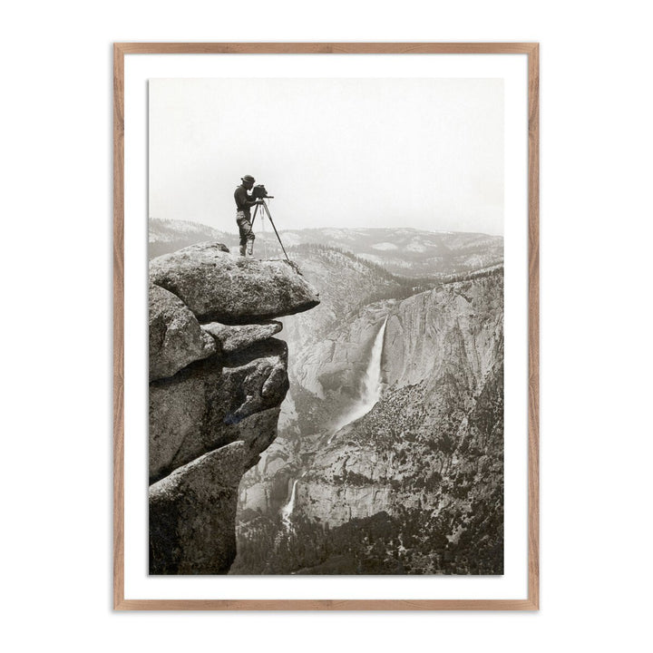 Photographer In Yosemite Valley By Getty Images - 24"X32" - Rustic Walnut