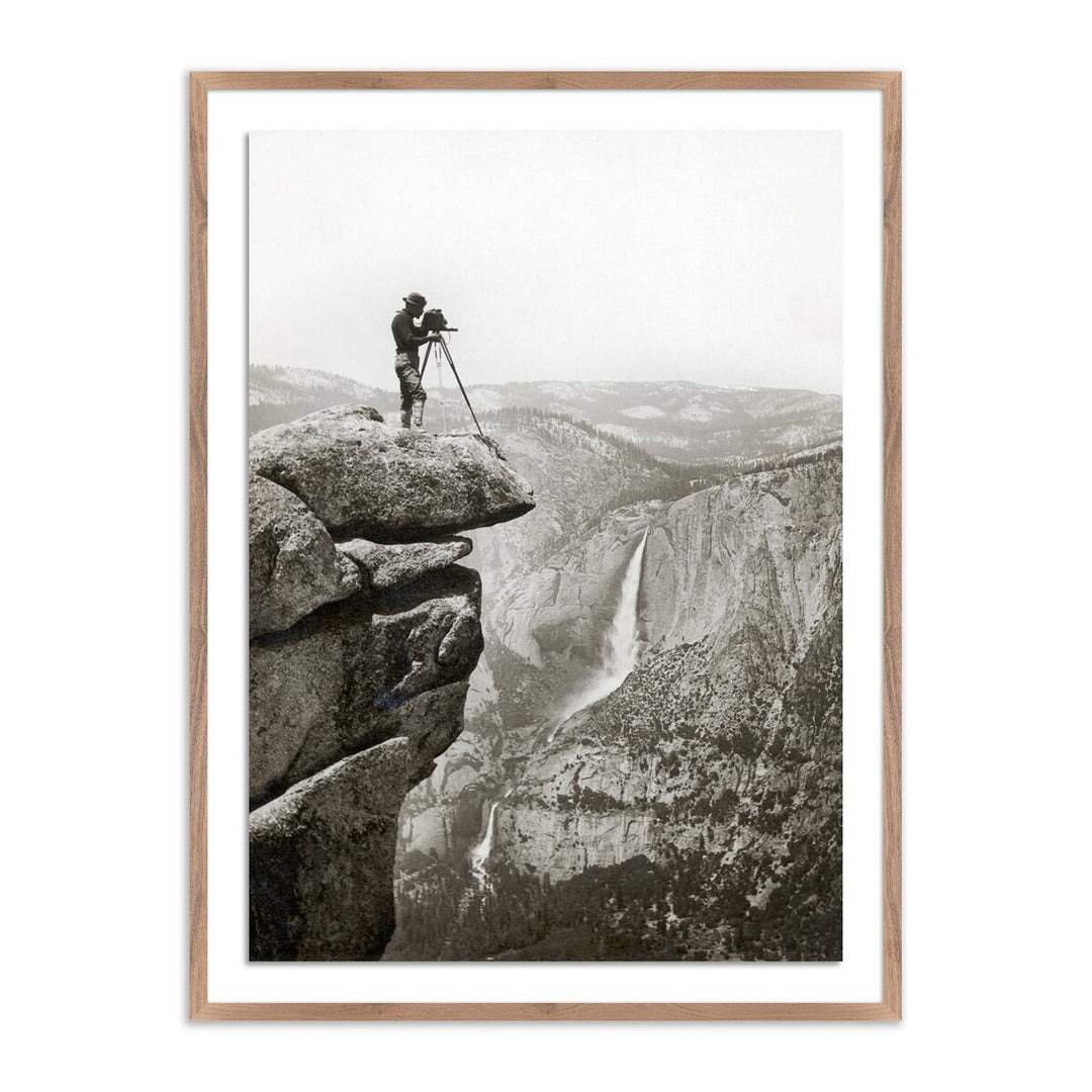 Photographer In Yosemite Valley By Getty Images - 36"X48" - Rustic Walnut