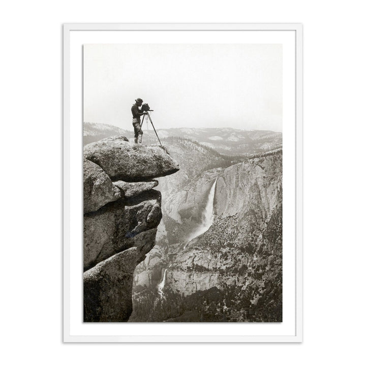 Photographer In Yosemite Valley By Getty Images - 18"X24" - White Maple