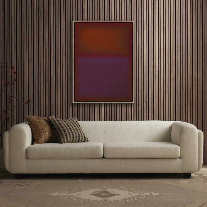 Composition Burgundy By Charles Stuart - 30"X40" - Rustic Walnut