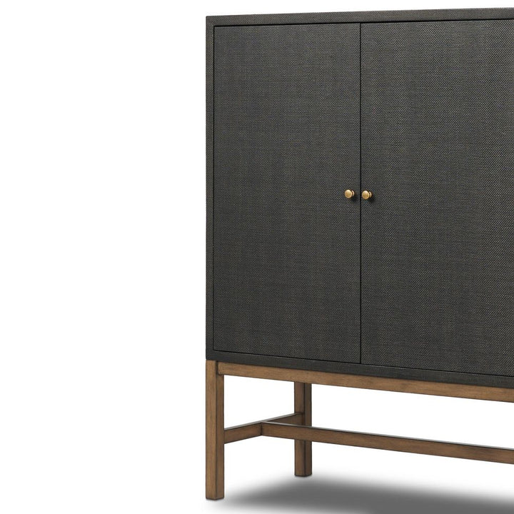 Fiona Bar Cabinet - Black Raffia