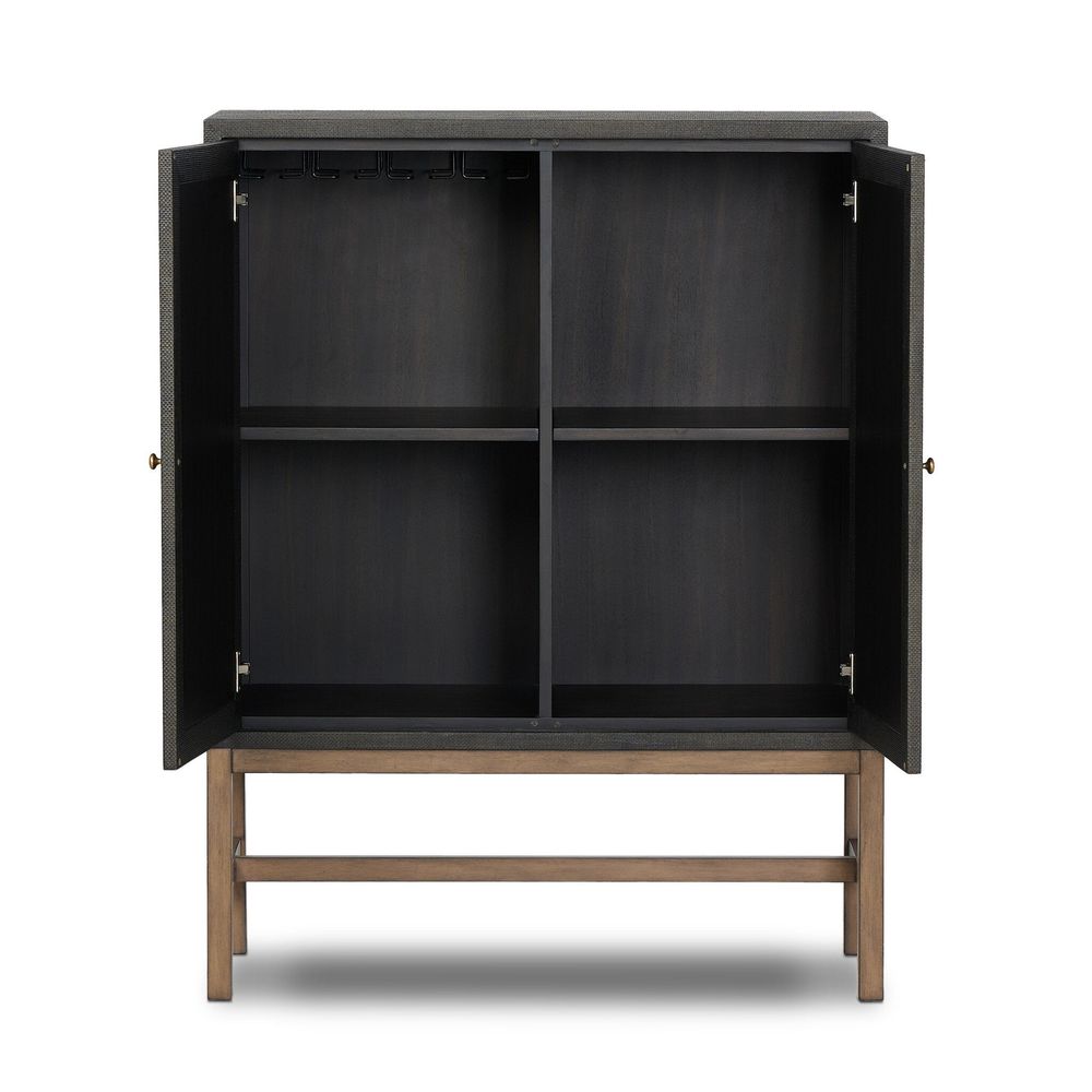 Fiona Bar Cabinet - Black Raffia