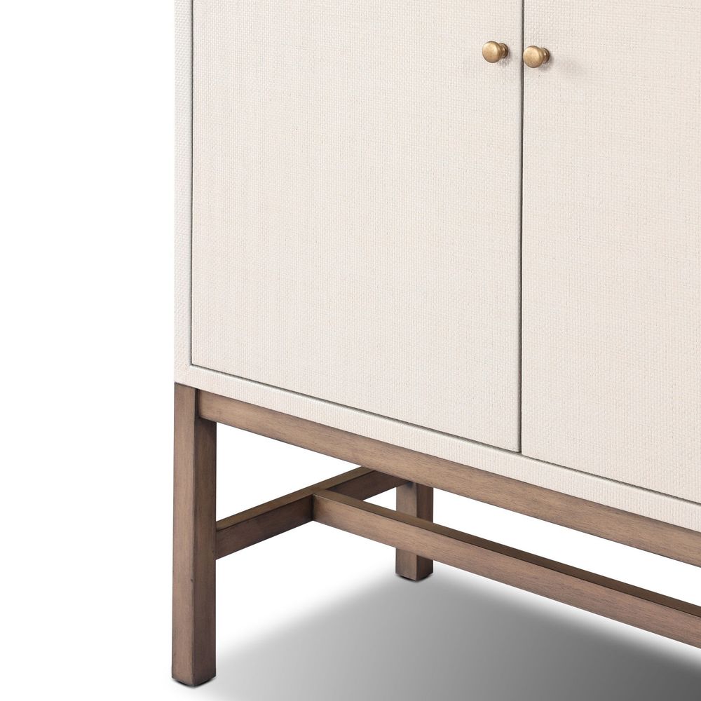 Fiona Bar Cabinet - Ivory Raffia