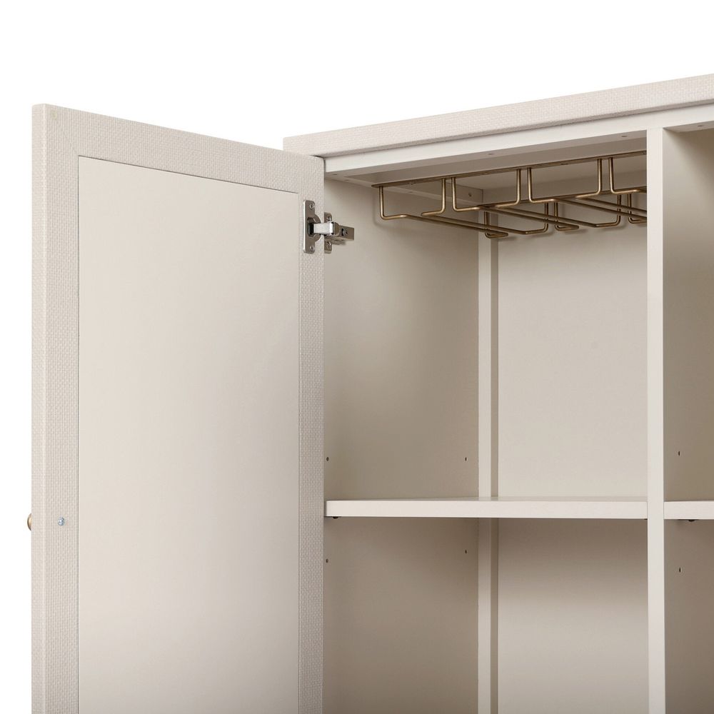 Fiona Bar Cabinet - Ivory Raffia