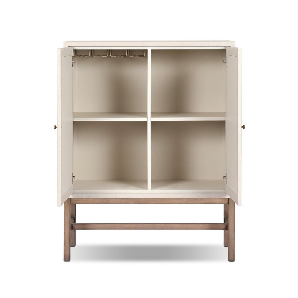 Fiona Bar Cabinet - Ivory Raffia